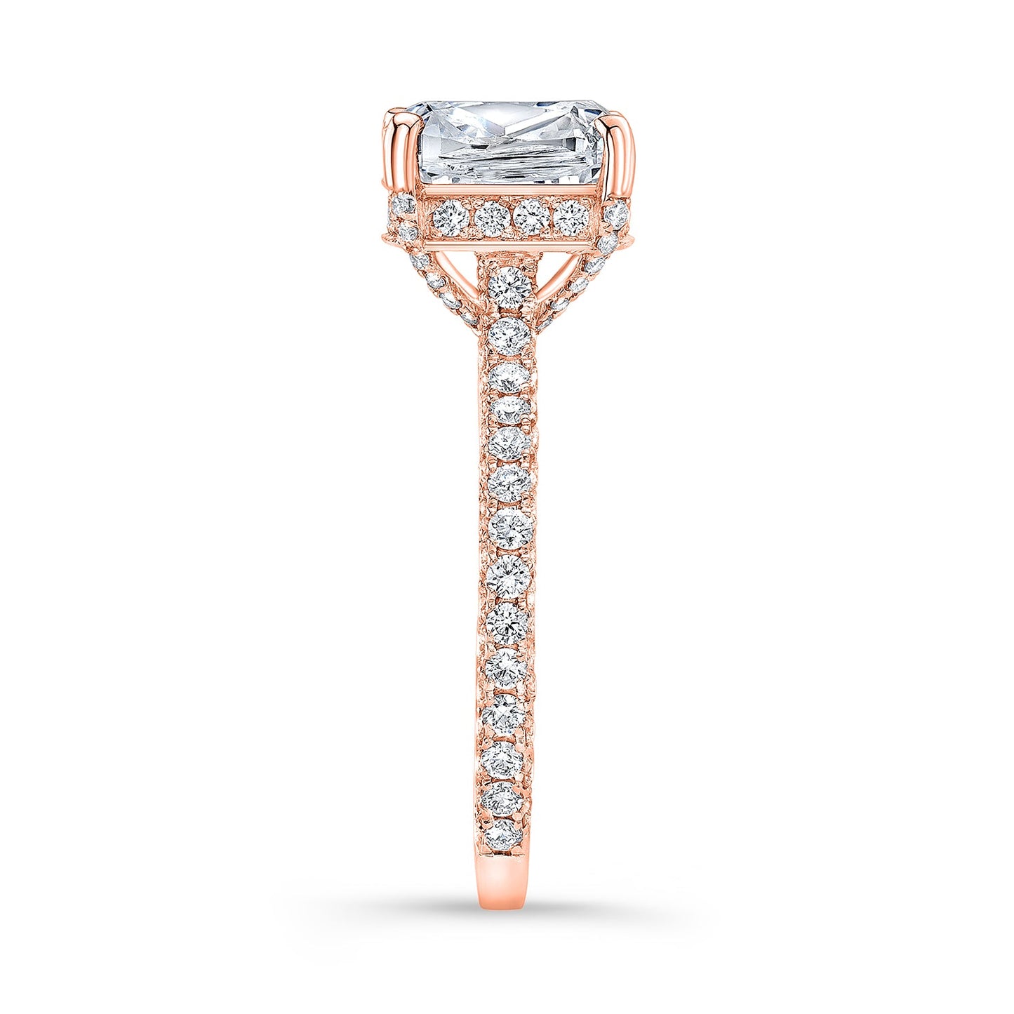 Modern Style Hidden Halo Diamond Engagement Ring