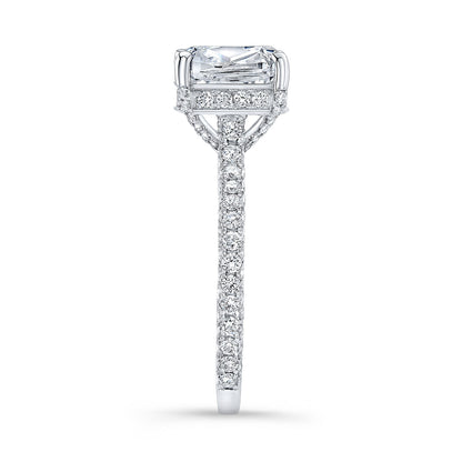 Modern Style Hidden Halo Diamond Engagement Ring