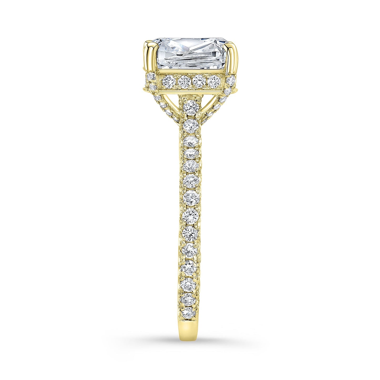 Modern Style Hidden Halo Diamond Engagement Ring