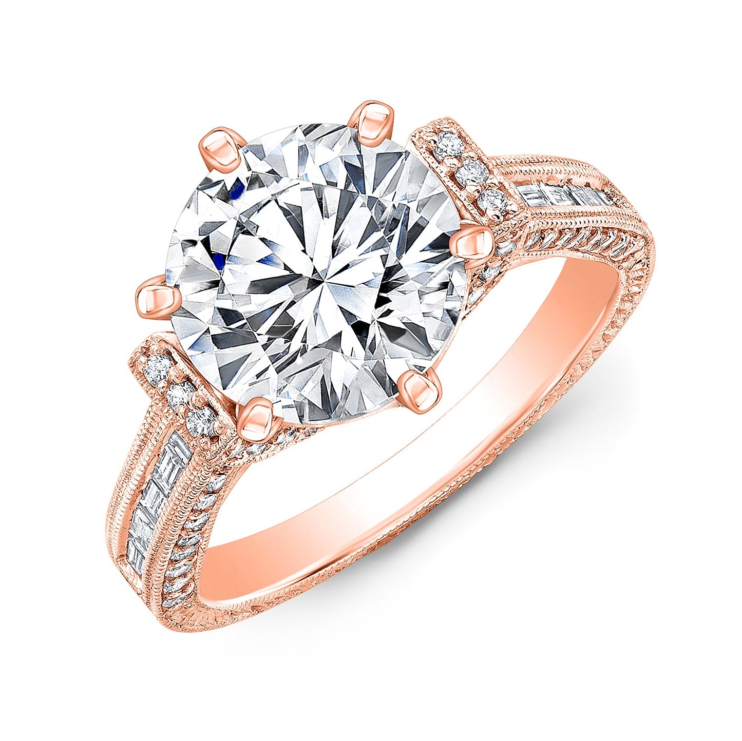 Vintage Style Diamond Engagement Ring