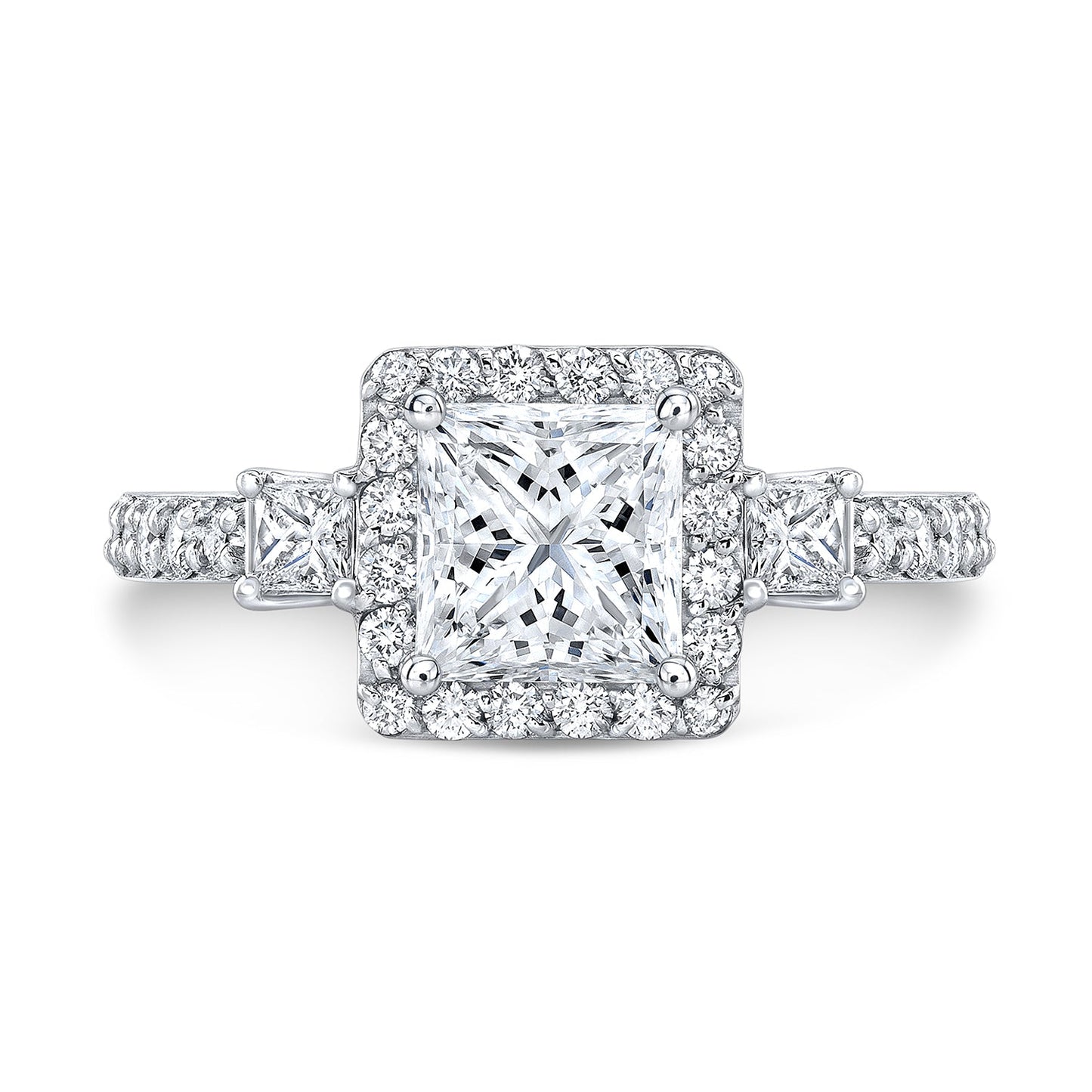 Modern Style Halo Diamond Engagement Ring