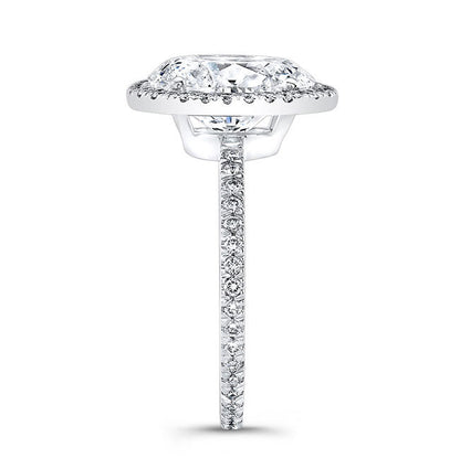 Modern Style Halo Diamond Engagement Ring