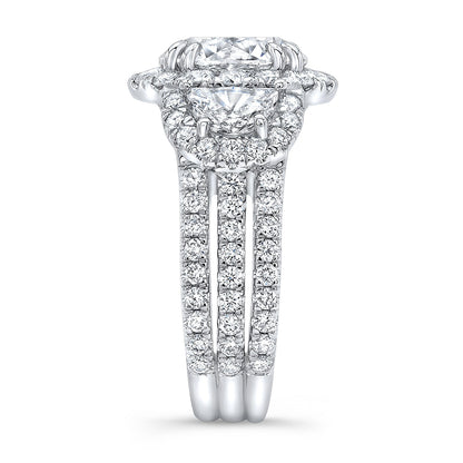 Modern Style Halo Diamond Engagement Ring