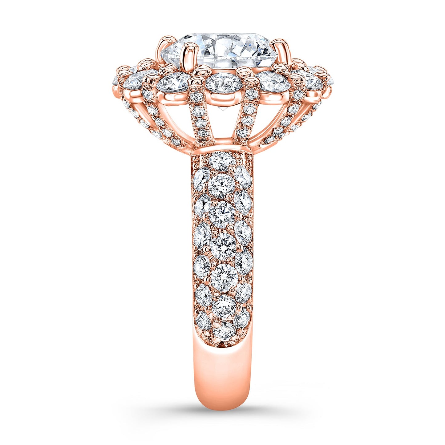 Modern Style Halo Diamond Engagement Ring