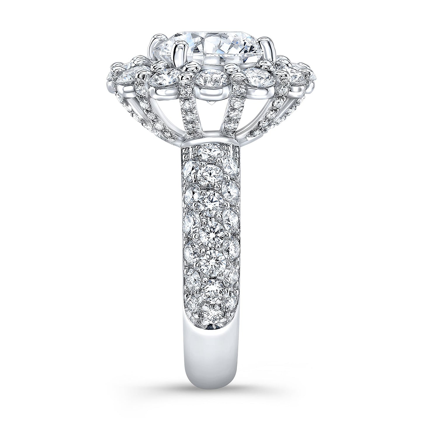 Modern Style Halo Diamond Engagement Ring