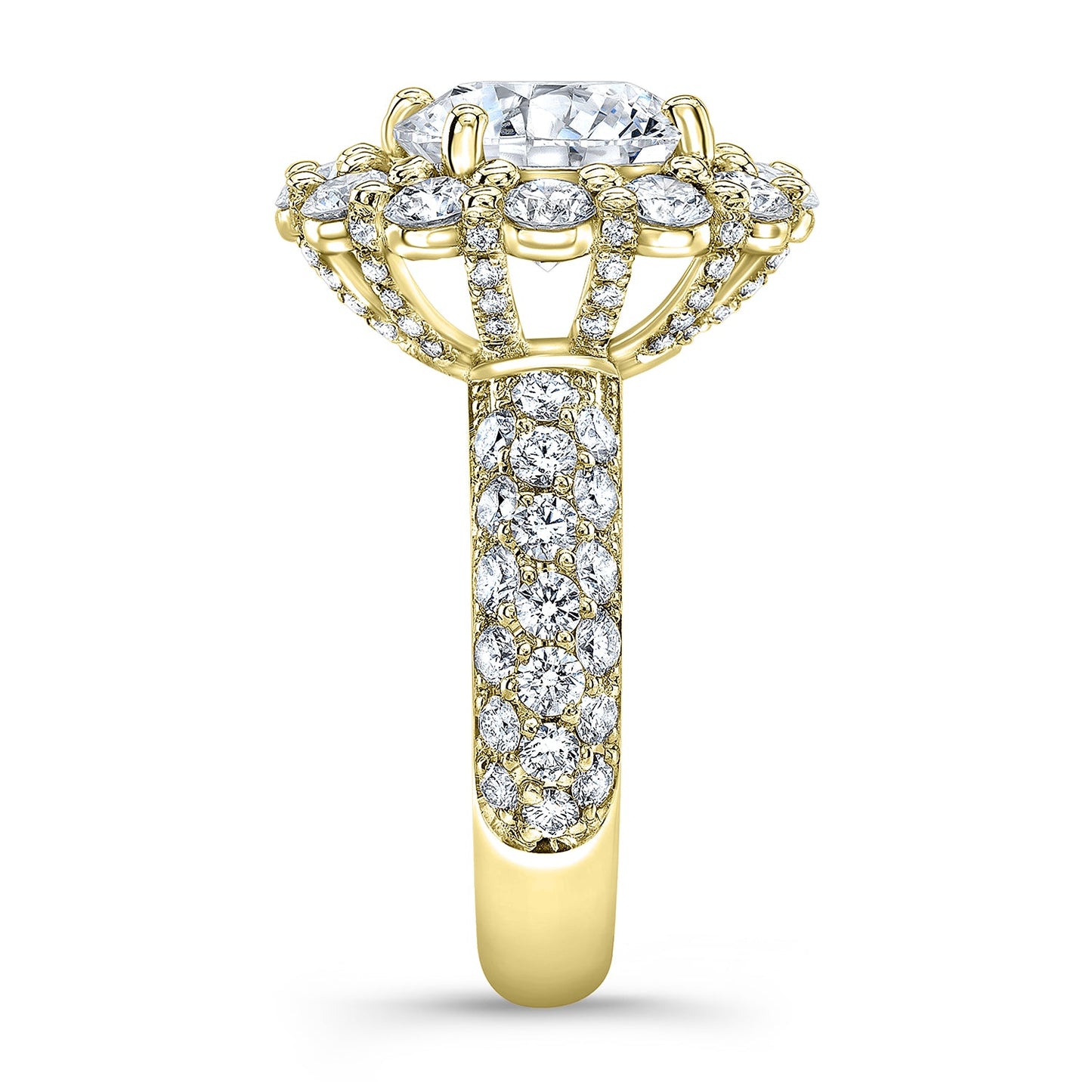 Modern Style Halo Diamond Engagement Ring