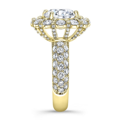 Modern Style Halo Diamond Engagement Ring