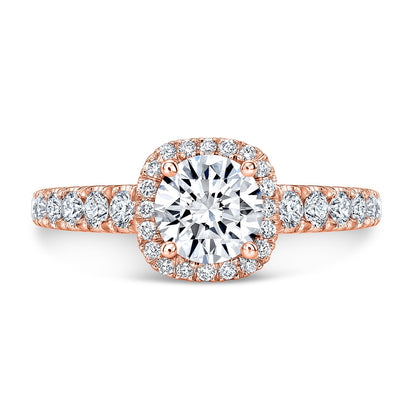 Modern Style Halo Diamond Engagement Ring
