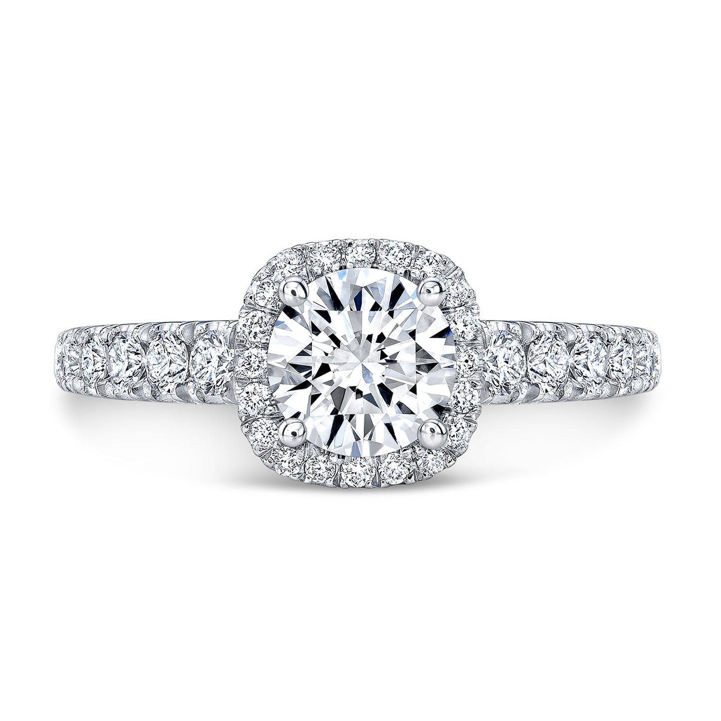 Modern Style Halo Diamond Engagement Ring