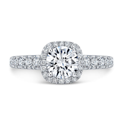 Modern Style Halo Diamond Engagement Ring