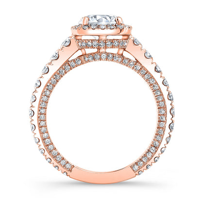 Modern Style Halo Diamond Engagement Ring