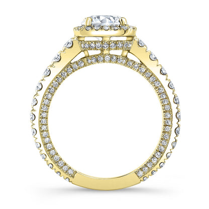 Modern Style Halo Diamond Engagement Ring