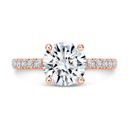 Modern Style Hidden Halo Diamond Engagement Ring