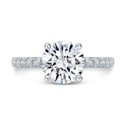 Modern Style Hidden Halo Diamond Engagement Ring