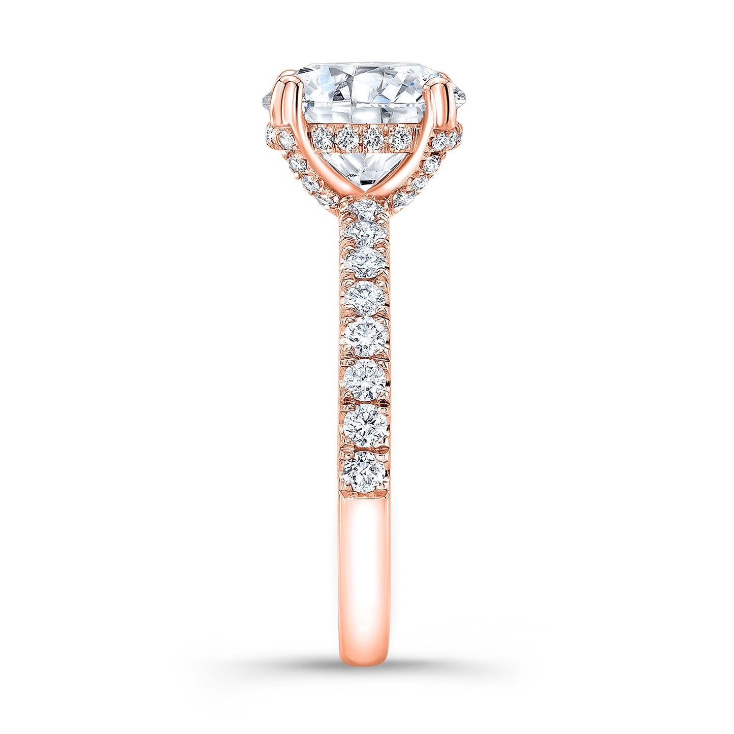 Modern Style Hidden Halo Diamond Engagement Ring