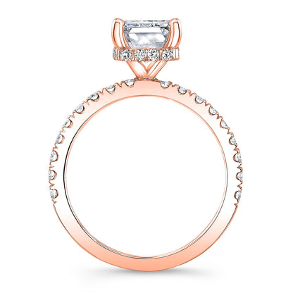 Modern Style Hidden Halo Diamond Engagement Ring