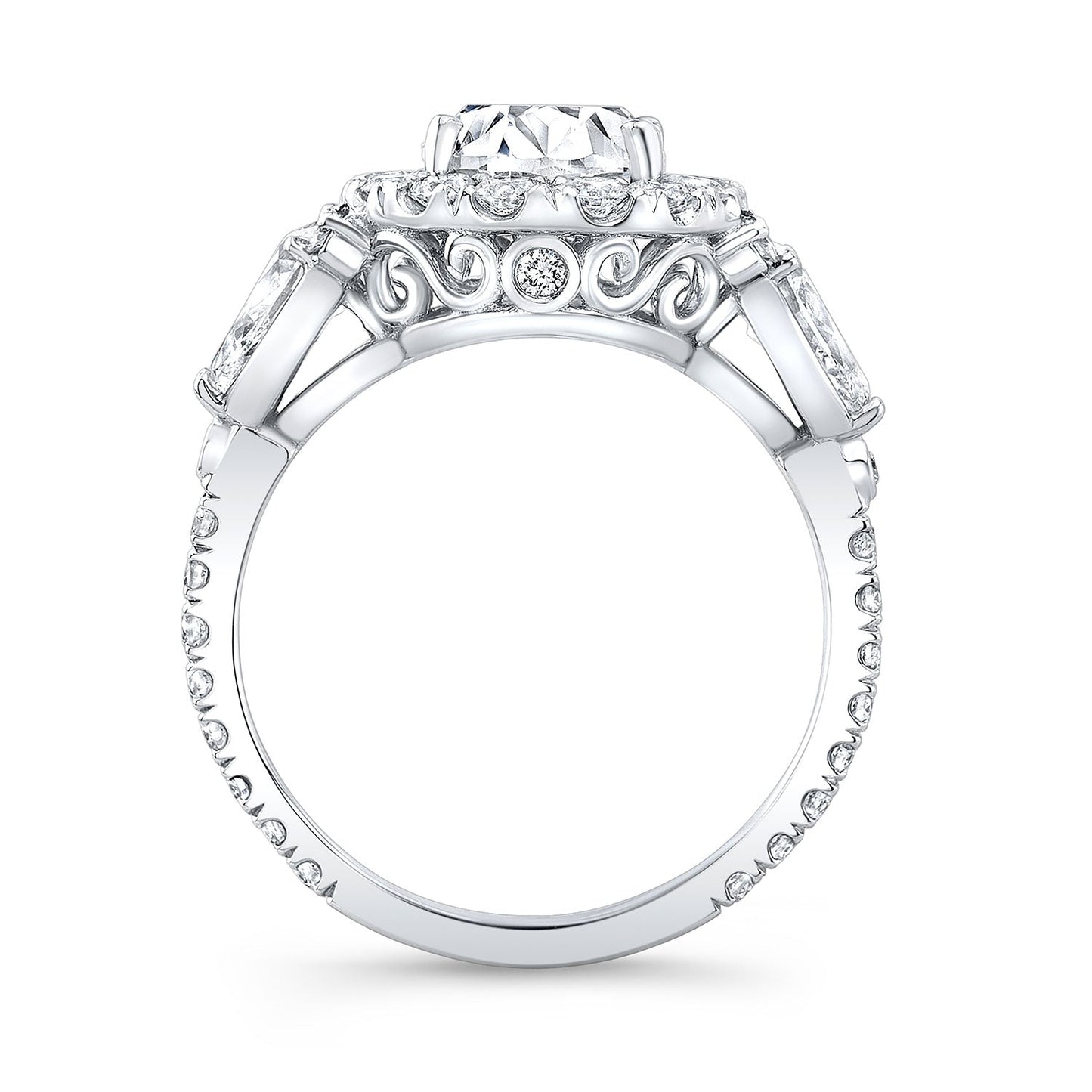 Modern Style Halo Diamond Engagement Ring