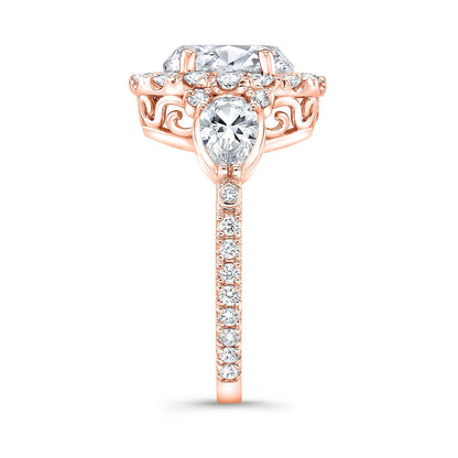 Modern Style Halo Diamond Engagement Ring