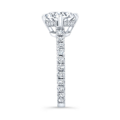 Modern Style Hidden Halo Diamond Engagement Ring