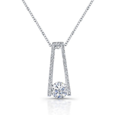 Tension Set Diamond Pendant