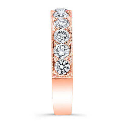 Vintage Style Half Eternity Diamond Wedding Band