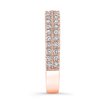 Modern Style 2-Row Diamond Wedding Band