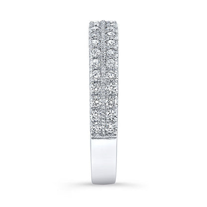 Modern Style 2-Row Diamond Wedding Band