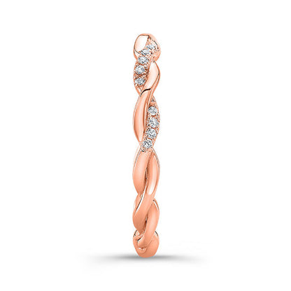 Twisted Style Diamond Wedding Band