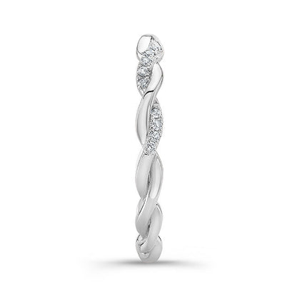 Twisted Style Diamond Wedding Band