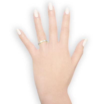 Men's 2-toned Gold Band With Diamonds & Milgrain