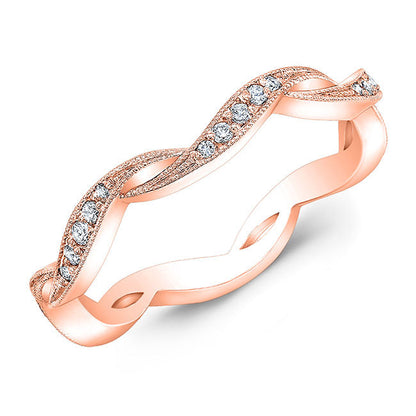Vintage Style Engraved Curved Wedding Band