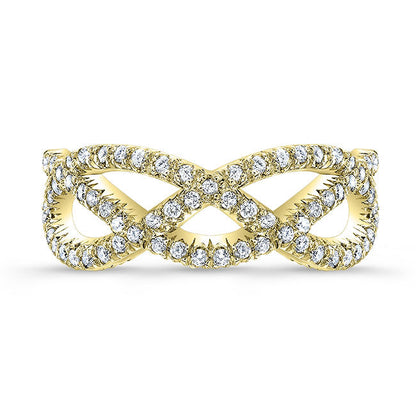 Twisted Style Diamond Wedding Band