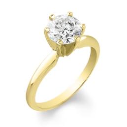 Classic Style Solitaire Engagement Ring-18k Yellow Gold