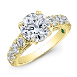 Modern Style Diamond Engagement Ring-18k Yellow Gold