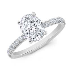 Modern Style Hidden Halo Diamond Engagement Ring