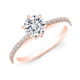 Modern Style Diamond Engagement Ring-14k Rose Gold