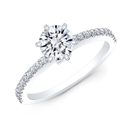 Modern Style Diamond Engagement Ring-Platinum