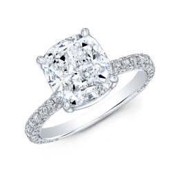 Modern Style 3-Sides Diamond Engagement Ring