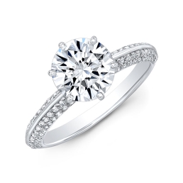 Modern Style Four Row Diamond Engagement Ring