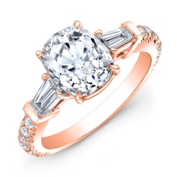 Modern Style Diamond Engagement Ring-18k Rose Gold