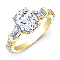 Modern Style Diamond Engagement Ring-18k Yellow Gold