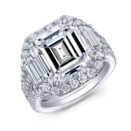Modern Style Diamond Halo Engagement Ring 