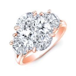 Classic Style 3-Stone Diamond Engagement Ring SMP21366-18k Rose Gold