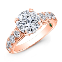 Modern Style Diamond Engagement Ring-14k Rose Gold