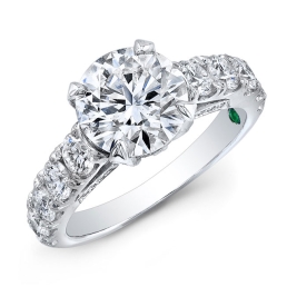 Modern Style Diamond Engagement Ring-18k White Gold