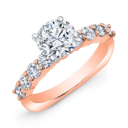 Classic Style Diamond Engagement Ring-18k Rose Gold