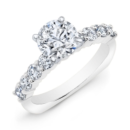 Classic Style Diamond Engagement Ring-18k White Gold
