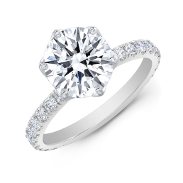 Modern Style Solitaire Diamond Engagement Ring-Platinum