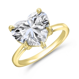 Modern Style Hidden Halo Diamond Engagement Ring-18k Yellow Gold