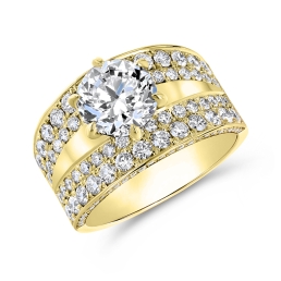 Art Deco Style Diamond Engagement Ring -18k Yellow Gold